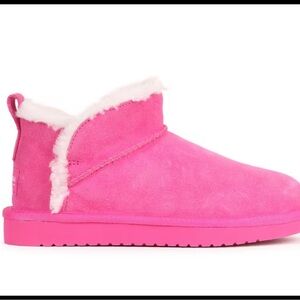 UGG Koolaburra Pink Kids Boots with White Trim